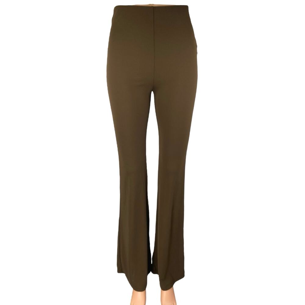 Zara Women's Brown High Waisted Stretch Yoga Flared Bootcut Leggings Pants Sz S